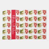 Red Tulip Blume Personalisiert Geschirrtuch (Horizontal)