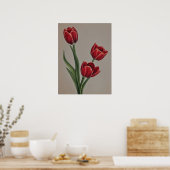 Red Tulip Blume Poster (Küche)
