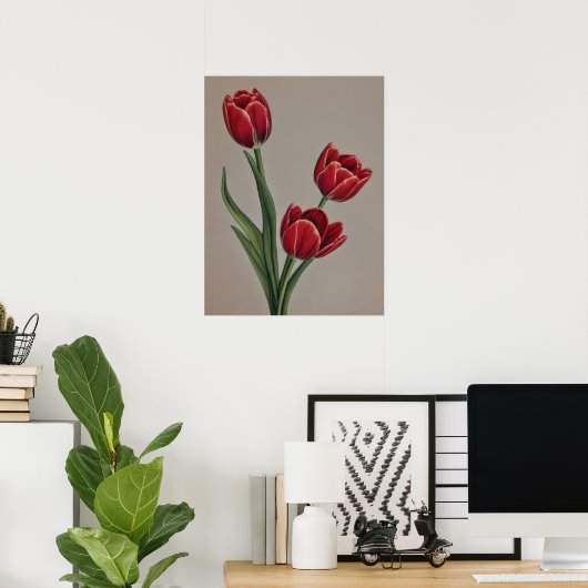 Red Tulip Blume Poster (Heimbüro)