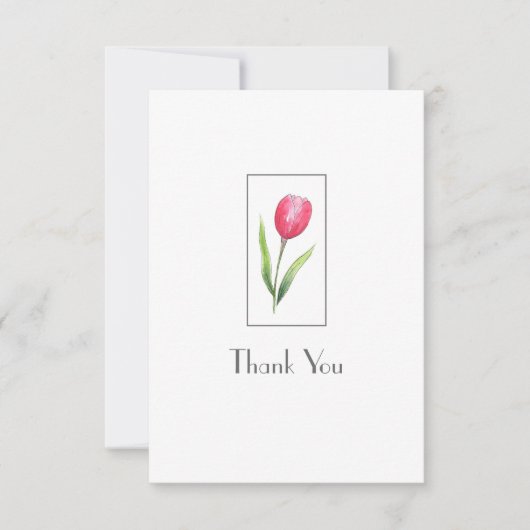 Red Tulip Card Dankeskarte (Vorderseite)