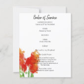 Red tulip Celebration of Life Card (Rückseite)