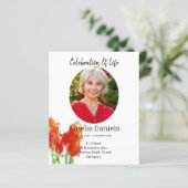 Red tulip Celebration of Life Card (Stehend Vorderseite)