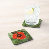 Red Tulip Coster Getränkeuntersetzer (Rechte Seite)