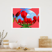Red Tulip Delight Poster (Küche)