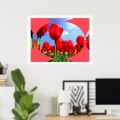 Red Tulip Delight Poster (Heimbüro)
