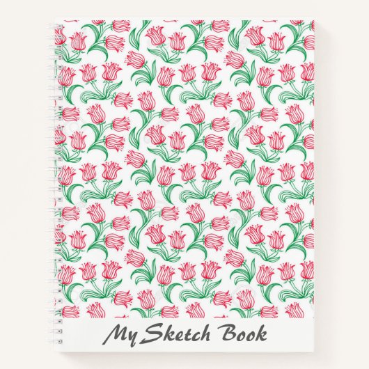 Red Tulip Design Blank Artist Spiral Sketch Buch (Vorderseite)