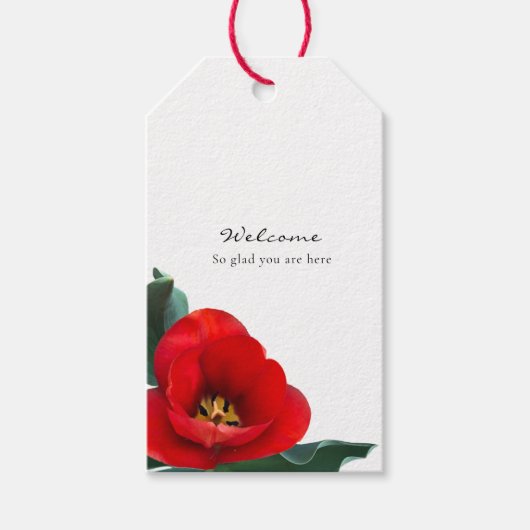 Red Tulip Doppelseitige Geschenkmarke Geschenkanhänger (Vorderseite)