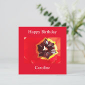 Red Tulip Flat Geburtstagskarte Karte (Stehend Vorderseite)