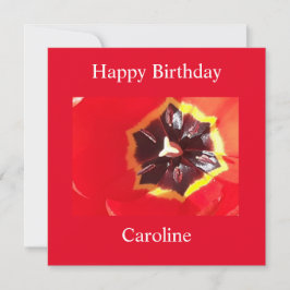 Red Tulip Flat Geburtstagskarte Karte