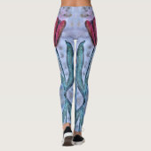 Red Tulip Floral Leggings (Rückseite)