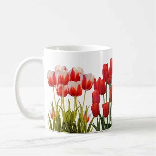 Red Tulip Flowers Kaffeetasse (Links)