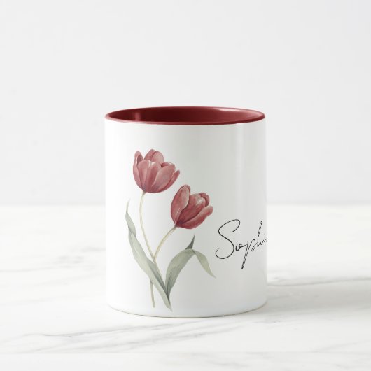 Red Tulip Flowers Tasse (Zentrum)