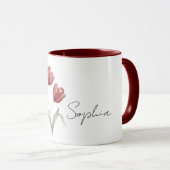 Red Tulip Flowers Tasse (VorderseiteRechts)