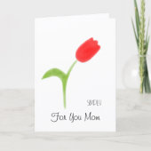 Red tulip for Mother’s Day Karte (Vorderseite)