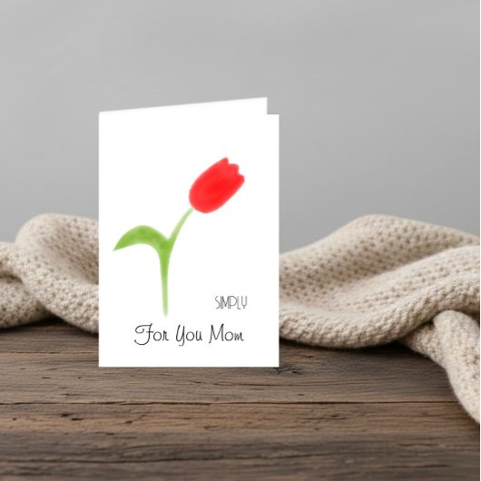 Red tulip for Mother’s Day Karte