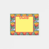 Red Tulip Foto Womans Name Post It Notes Post-it Klebezettel (Vorderseite)