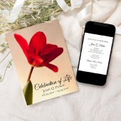 Red Tulip Frühjahrsfeier der Lebensbeerdigung Einladung