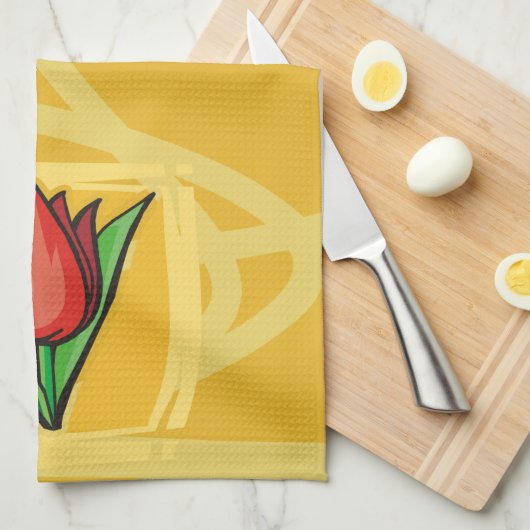 Red Tulip Geschirrtuch (Viertel Falte)
