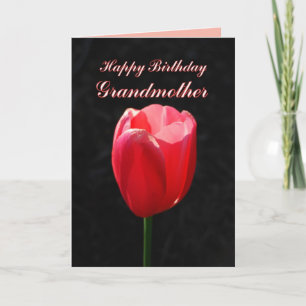 Red Tulip Happy Birthday Großmutter Karte