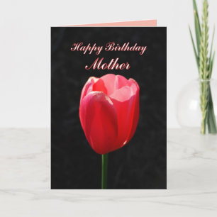 Red Tulip Happy Birthday Mother Karte