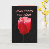 Red Tulip Happy Birthday Tunt Karte (Gelbe Blume)