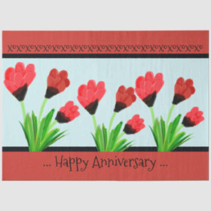 Red Tulip Happy Jubiläumsbeitrag Seidenpapier