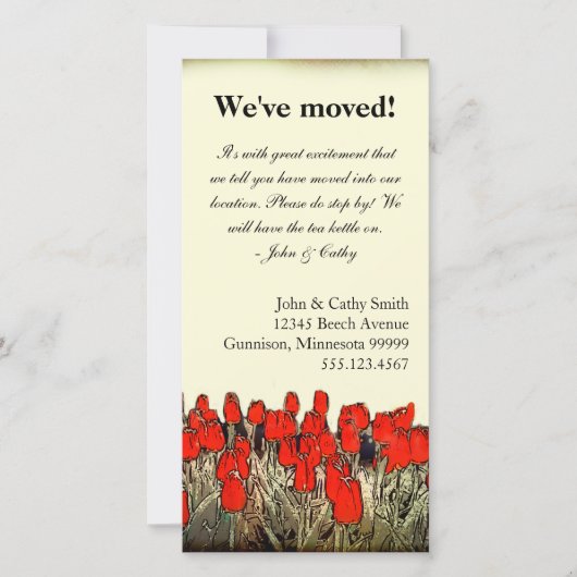 Red Tulip Illustration Änderung der Fotokarte der  Ankündigung (Vorderseite)