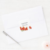 Red Tulip in Love Memory Quadratischer Aufkleber (Umschlag)