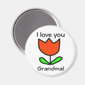 Red Tulip / Liebe you Oma Magnet (Vorderseite/Rückseite)