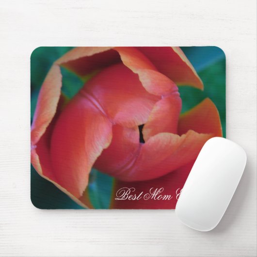 Red Tulip Macro Photo Mouse Pad Mousepad (Mit Mouse)