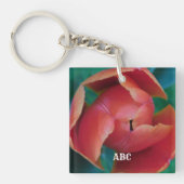 Red Tulip Macro Photo Personalized Acrylic Keyring Schlüsselanhänger (Vorderseite)