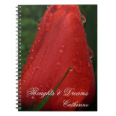 Red Tulip Macro Photo Personalized Notebook Journa Notizblock (Vorderseite)