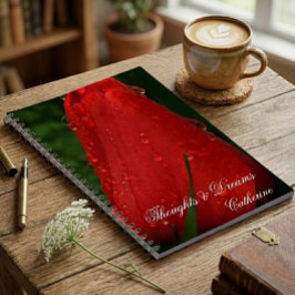 Red Tulip Macro Photo Personalized Notebook Journa Notizblock