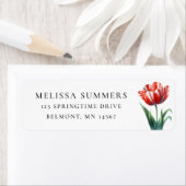 Red Tulip mit White Stripes Rücksendeadresse (Insitu)