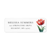 Red Tulip mit White Stripes Rücksendeadresse (Vorne)