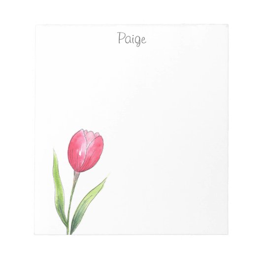 Red Tulip Notepad Notizblock (Vorderseite)