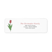 Red Tulip Pastel Blume Rücksendeadresse (Vorne)