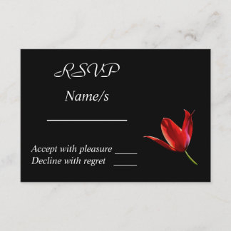Red Tulip RSVP Card Karte