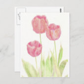 Red Tulip Spring Blume Hütte Postkarte (Vorne/Hinten)