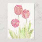 Red Tulip Spring Blume Hütte Postkarte (Vorderseite)
