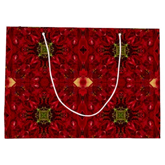 Red Tulip Square Große Geschenktüte (Rückseite)