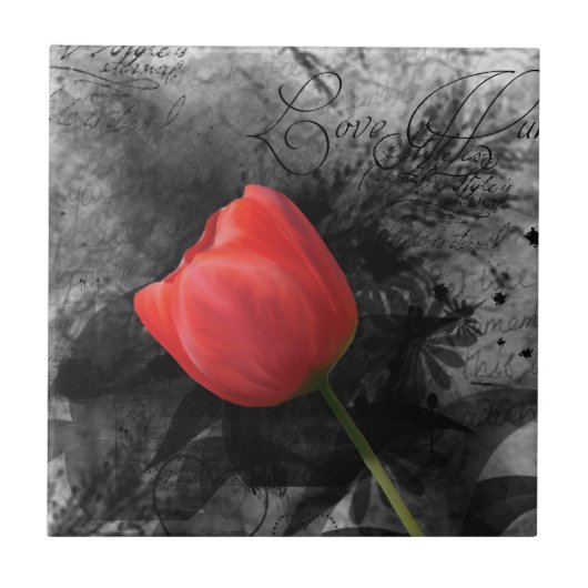Red Tulip Tile Fliese (Vorderseite)