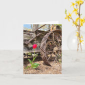 Red Tulip und Old Wagon Vielen Dank Karte (Gelbe Blume)