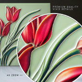 Red Tulip Wall Deco, Jugendstil Art Deco Fliese