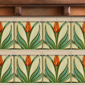 Red Tulip Wall Deco, Jugendstil Art Deco Fliese