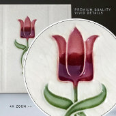 Red Tulip Wall Deco, Jugendstil Art Deco Gibbons Fliese
