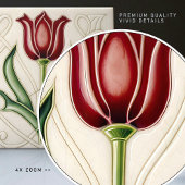 Red Tulip Wall Deco, Jugendstil Art Deco Gibbons Fliese