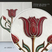 Red Tulip Wall Deco, Jugendstil Art Deco Gibbons Fliese