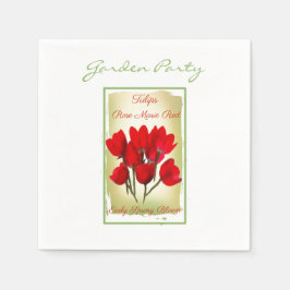 Red Tulip Watercolor Paper Napkins Serviette
