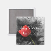 Red Tulip Wedding Favor Magnet (Vorderseite/Rückseite)